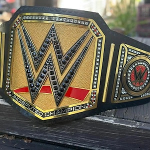 Réplica de cinto de luxo do WWE Undisputed Championship | Cinto de título de luta livre | Réplica feita à mão por fã | Lembranças colecionáveis da WWE | Presente para você...