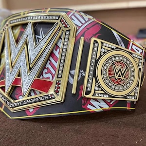 WWE Style Championship Belt – World Heavyweight Replica with WrestleMania Theme – Personalized Wrestling Title Belt –  Gift For you.