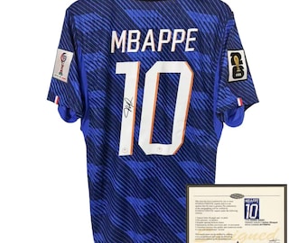 Maillot de Kylian Mbappé n°10, Coupe du Monde France 2026, signé et floqué + certificat d'authenticité