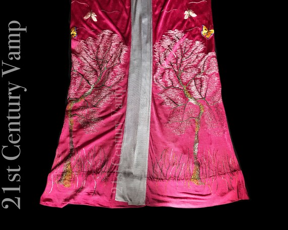1930s Embroidered Kimono, Pink Rayon Silk Jersey.… - image 8