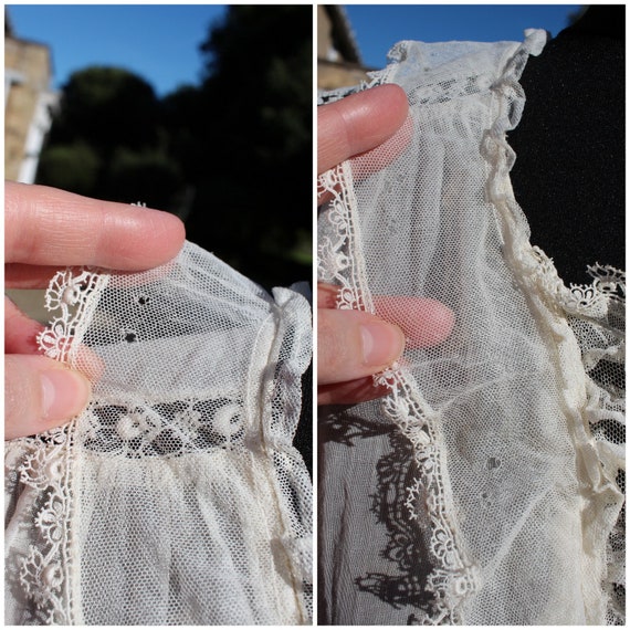 Antique Lingerie Dress. Fine Cotton Batiste. Ruff… - image 8