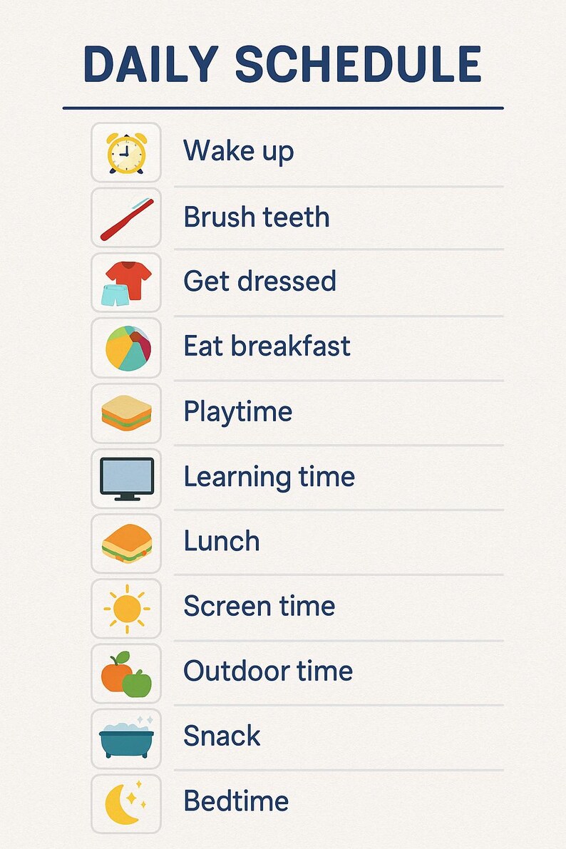 Autism Visual Schedule for Kids | Printable Daily Routine Chart With ...