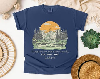 Bible verse tshirt, gift for homeschool mom, gift for teacher, christian t-shirt for mom, mountains tshirt, comfort colors shirt, camp shirt