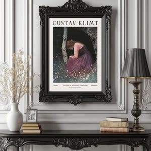 Gustav Klimt Inspired Poster, Art Nouveau Wall Art Print, Golden Symbolist Decor, Romantic Fine Art Giclée, Vintage Home Gift f4_46