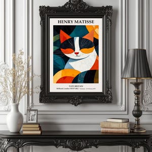 Matisse Style Cat Poster – Abstract Modern Art Print