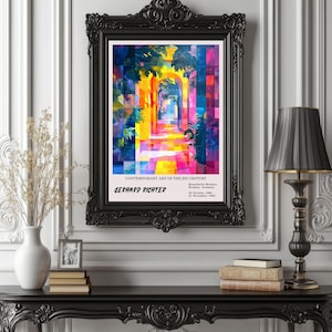 Pittura astratta, ispirata a Gerhard Richter, manifesto della mostra, stampa d'arte tedesca, manifesto d'arte di Gerhard Richter, arte contemporanea v1