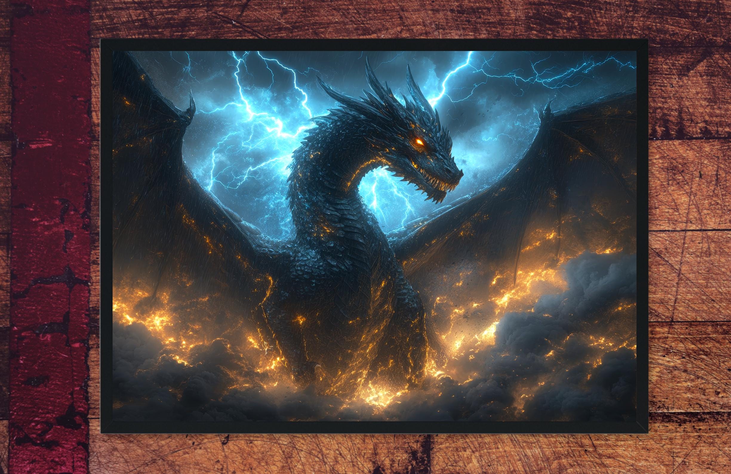 Tairn the Black Dragon Poster | Fourth Wing Fantasy Wall Art - Etsy