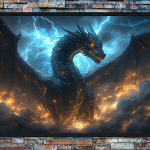 Tairn the Black Dragon Poster | Fourth Wing Fantasy Wall Art