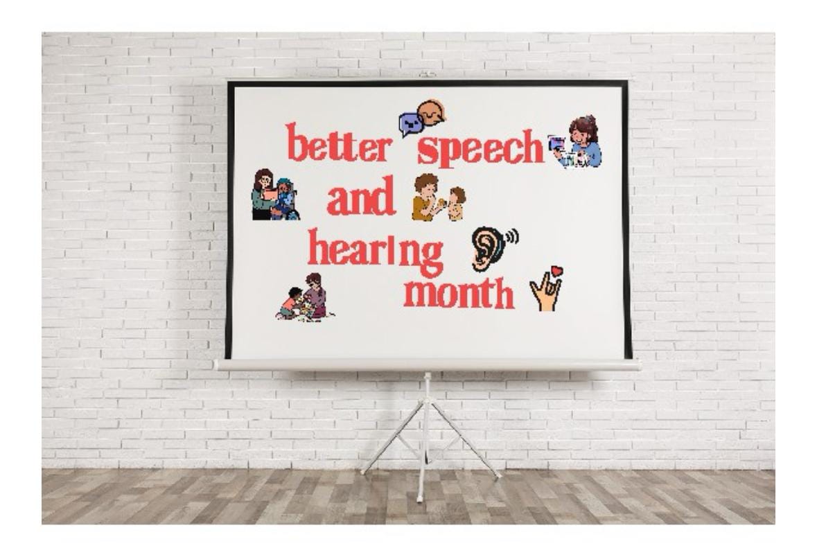 Better Speech and Hearing Month BULLETIN BOARD, Black/white OR Color!20 ...