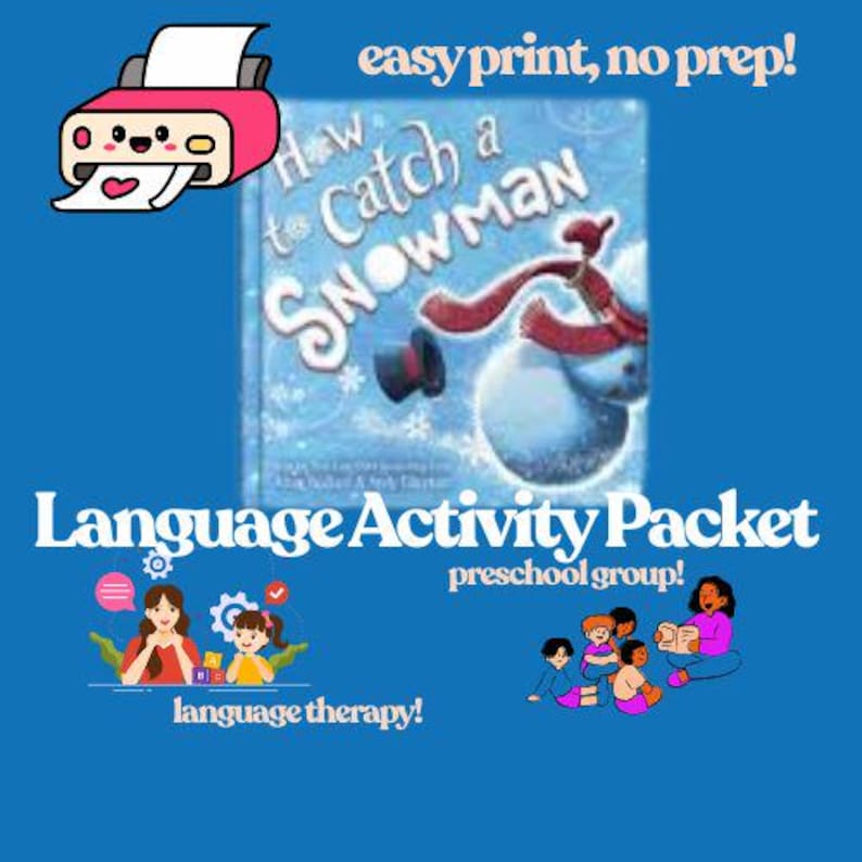 How to Catch a Snowman Book Companion |winter Speech Therapy Language ...