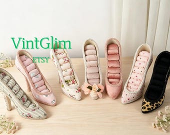 High Heel Shaped Jewelry Box, Cute Ring Organizer for Vanity Decor, Miniature Gift