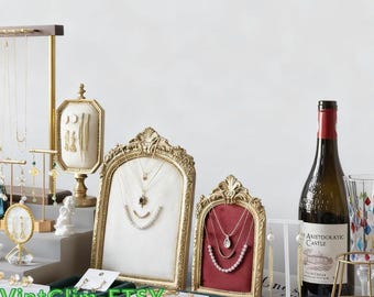 Luxurious Baroque Jewelry Organizer, Vintage-Inspired Necklace Earring Holder for Vanity