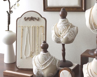 Baroque Bust Jewelry Display Stand: Vintage-Inspired Necklace & Earring Holder