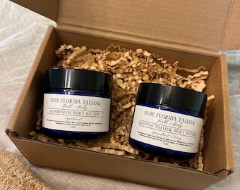 Magnesium + Tallow Whipped Body Butter Gift Set—Small Batch Luxury Therapeutic Bath + Body Goods