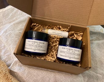Summer Tallow Skincare Set: Sun Cream, Citrus Body Butter, Vanilla Lip Balm