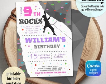 Rock Climbing Birthday invitation, Rock Climbing invitation, Rock Climbing instant download editable boy, printable invitation