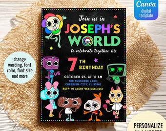 Dandy's World Birthday Invitation, Dandy Twisted Toon Birthday Invitation, Dandy's World Birthday Party