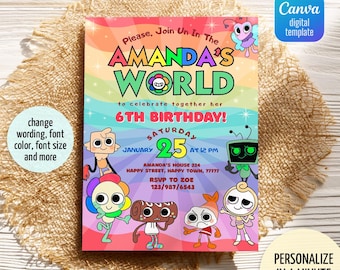 Dandy's World Birthday Invitation, Dandy Twisted Toon Birthday Invitation, Dandy's World Birthday Party