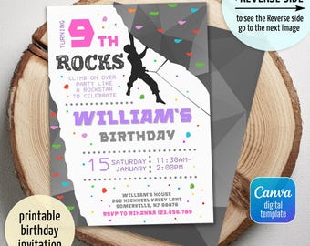 Rock Climbing Birthday invitation, Rock Climbing invitation, Rock Climbing instant download editable boy, printable invitation