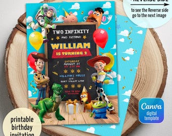 Toy Story Woody invitation, Two Infinity Beyond editable invitation, printable birthday Toy Story invitation, boy girl birthday invite