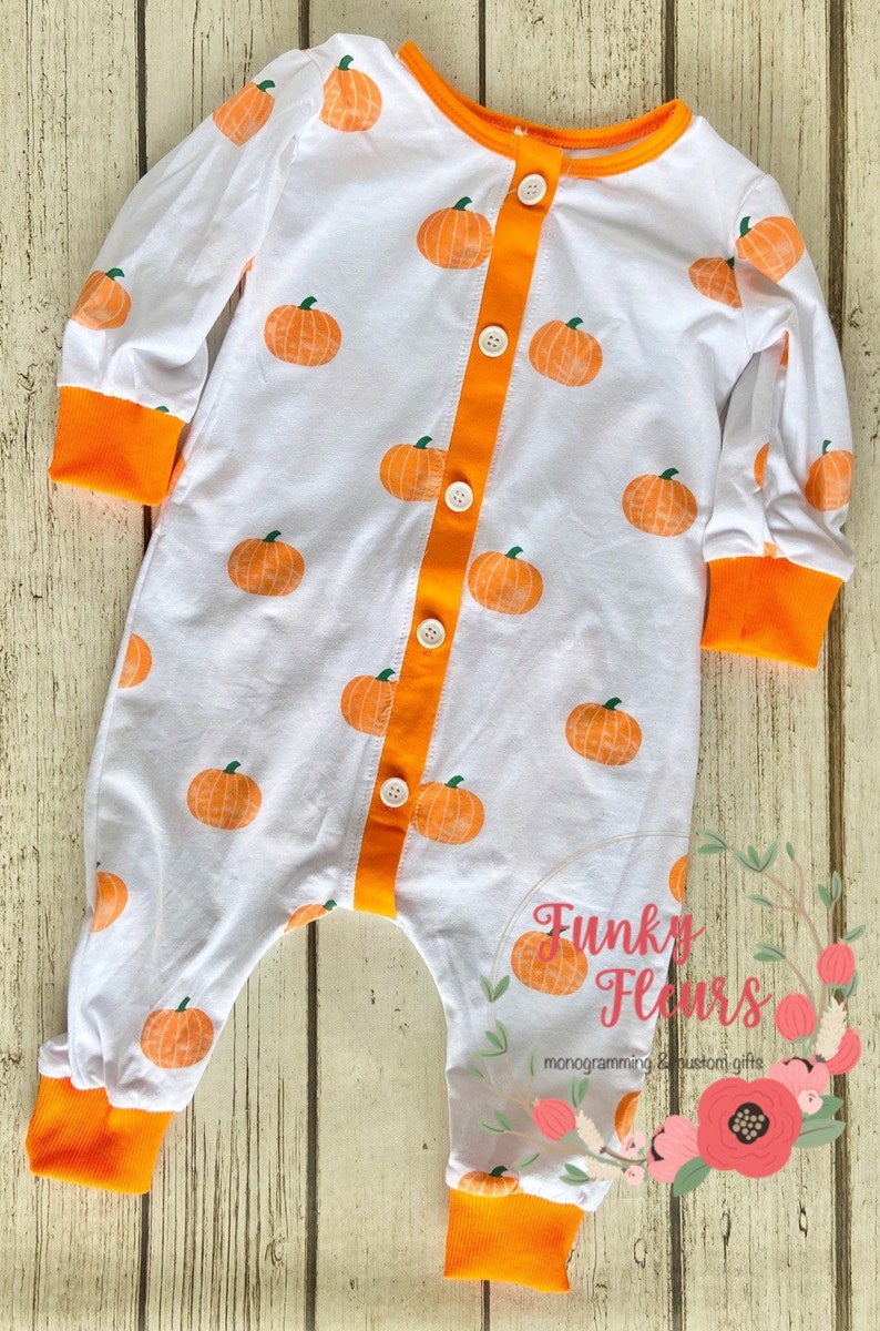 Pumpkin Pajamas Baby Fall Pajamas Pumpkin PJs Halloween | Etsy