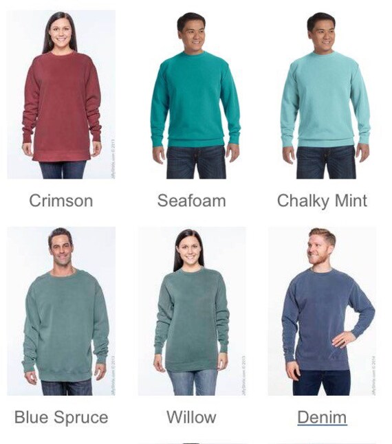 Comfort Colors Unisex Fit Monogram Long Sleeve Sweatshirt Etsy