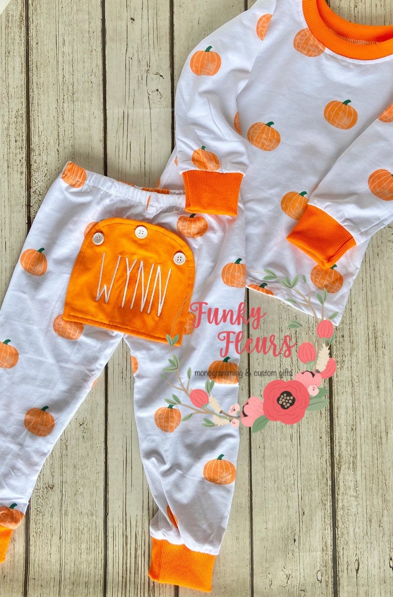 Pumpkin Pajamas Baby Fall Pajamas Pumpkin PJs Halloween Etsy