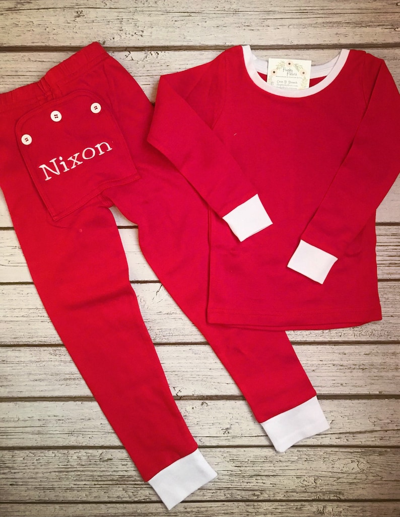 One Piece Family Romper Long Johns Toddler Red Pajamas Pajamas Christmas Pajamas Matching PJs Baby Monogram