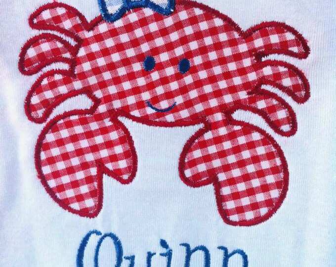 Claire & Charlie Boys White Shirt - Appliqué Crab main image 0