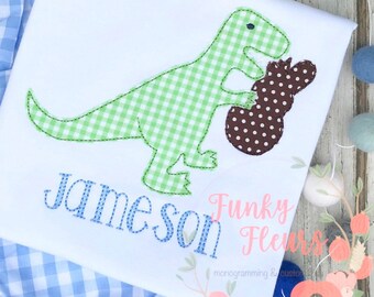 Easter Shirt Boy, Easter Applique Shirt Boys, Dinosaur Easter Toddler Shirt, Easter Applique Tops, Dinosaur Shirts for Boys, Baby Easter