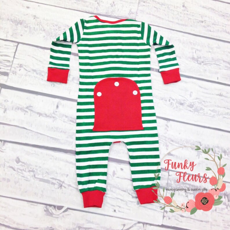 Baby Christmas Pajamas Dropseat Pajamas Christmas Long John Etsy