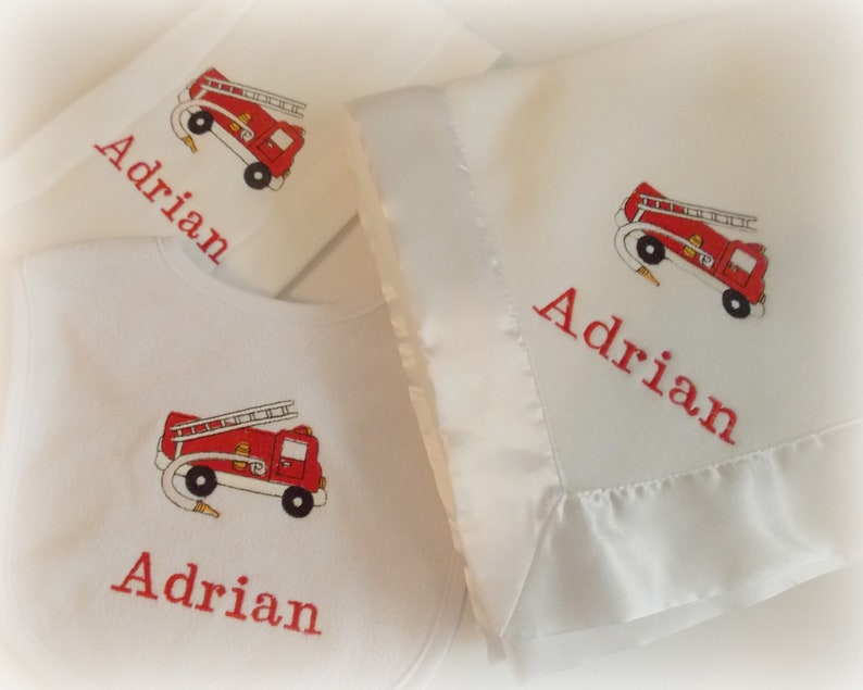 Fire truck baby personalized blanket Fireman pillowcase | Etsy