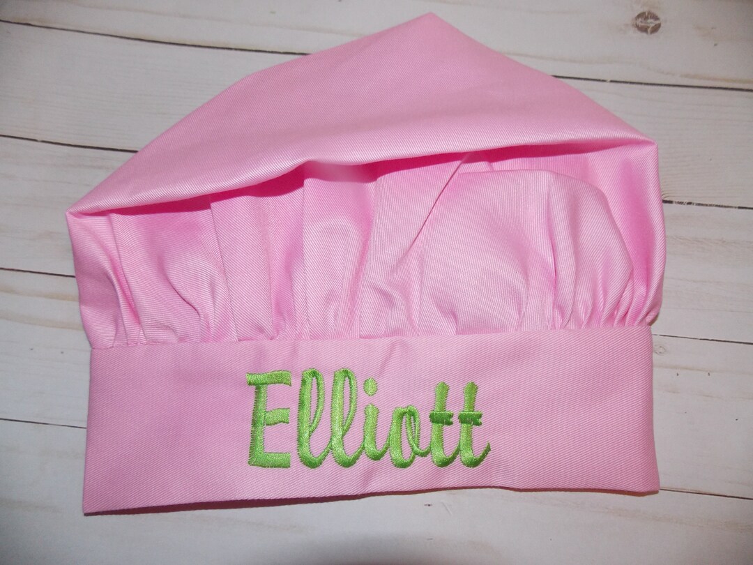 Pink Kid Size Chef Hat Chef Hat With Name Personalized Etsy