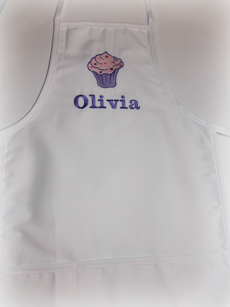 Cyber Monday Sale personalized apron Older Child/'s personalized cupcake apron and chef hat set Embroider kid apron and chef hat