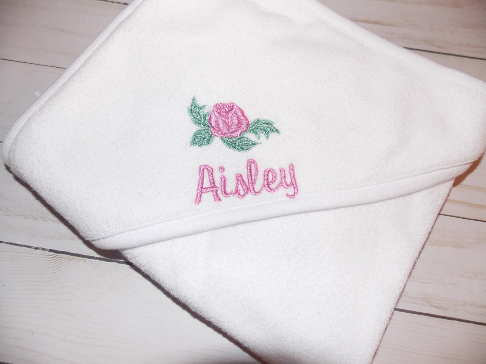 Embroider infant hooded towel set Personalized baby towel Etsy