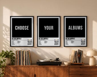 Set of 3 Custom Album Posters, Request Any Music Album, Personalized Music Fan Gift Idea, Choose Your Favorite Albums, Song Cover Wall Art
