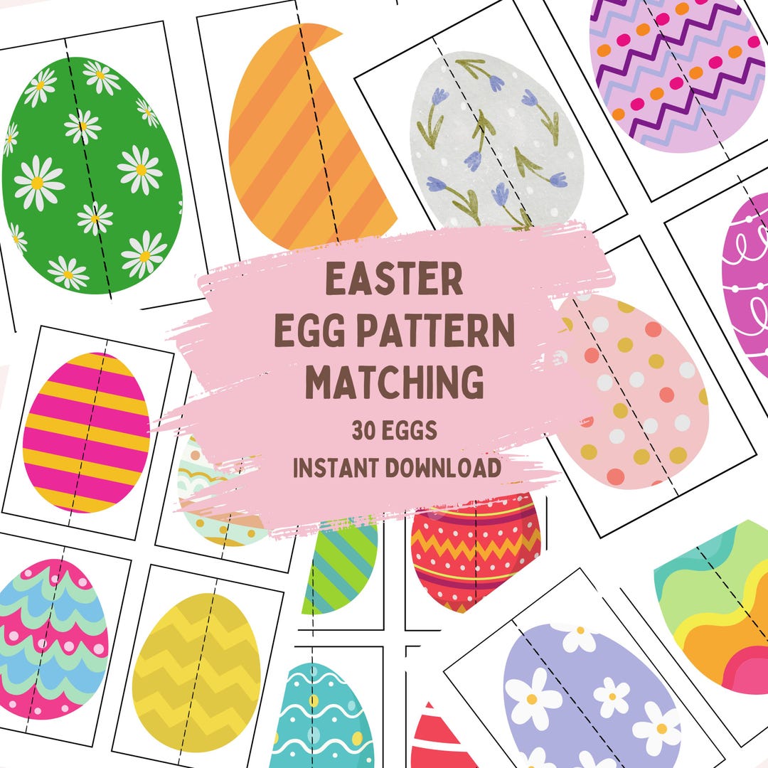 Easter Egg Matching Game – Printable Kids Activity, Fun Easter Party ...