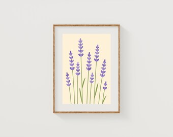 Lavender Botanical Print – Minimalist Floral Wall Art