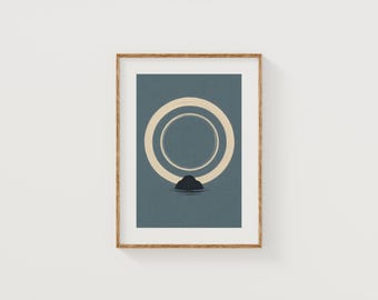 Zen Circle Island Print – Minimalist Coastal Wall Art