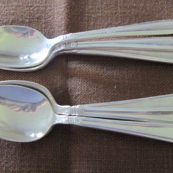 6 Vintage International Holmes & Edwards Silverplate Teaspoons Danish Princess Pattern, Circa 1930's