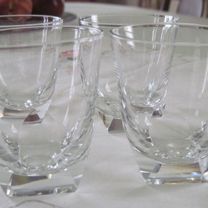 4 Vintage Hoya Crystal Whiskey Sipping Glasses Angle Cut Panels On Bowl