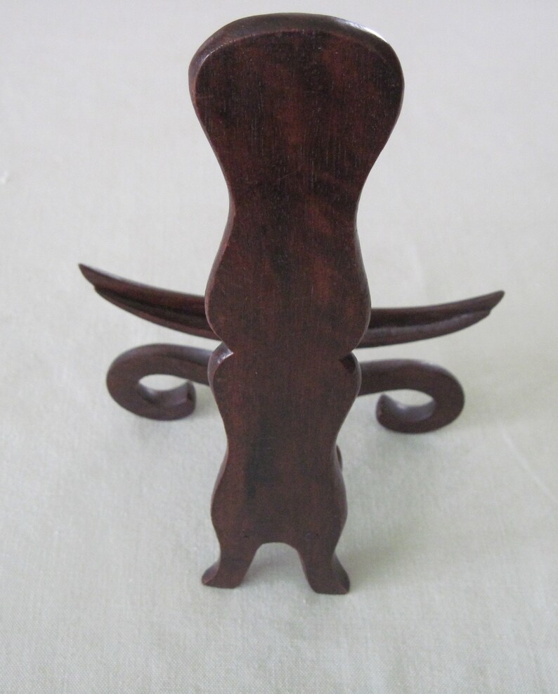 Vintage Carved Wood Asian Design Picture Frame Display Stand