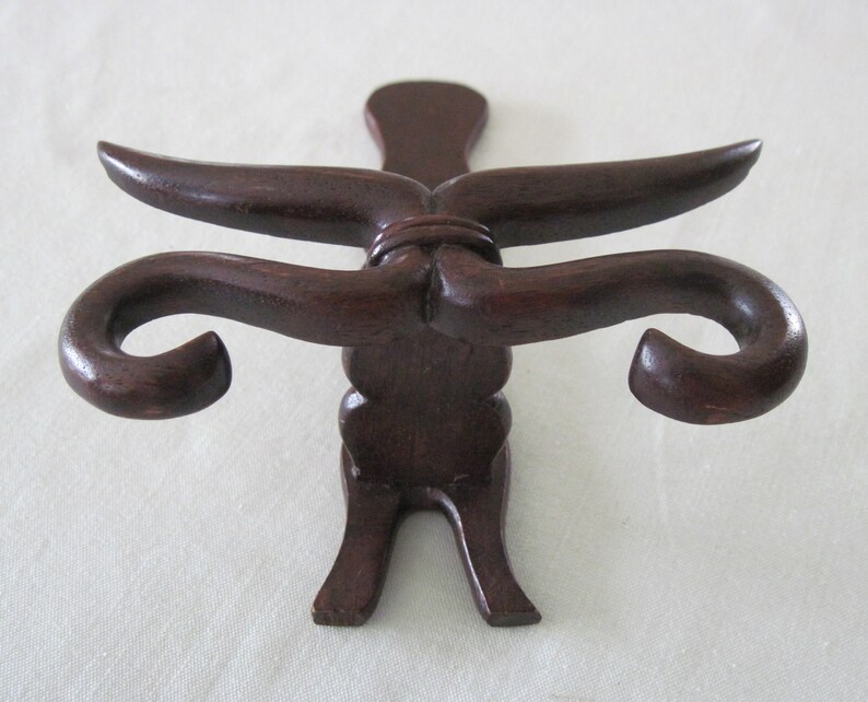 Vintage Carved Wood Asian Design Picture Frame Display Stand