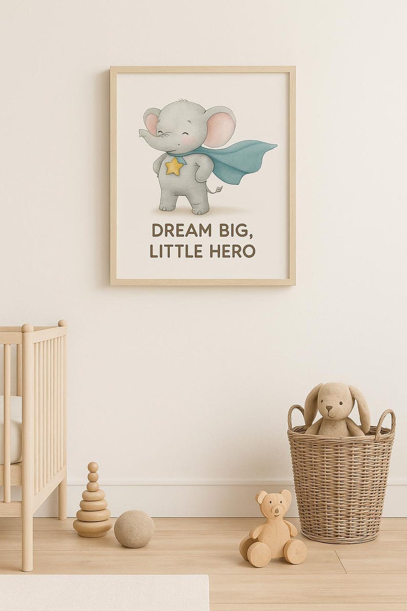 Super Baby Elephant Nursery Wall Art - Etsy