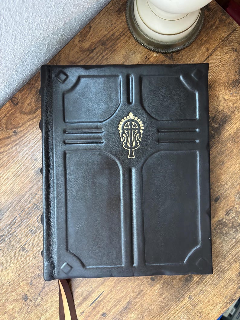 Hand Rebound Ethiopian Bible, Genuine Leather, Book of Enoch, Jubilees, Artisan Bound bild 2
