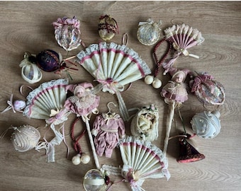 Lot med 21 vintage/viktorianska julgranskulor