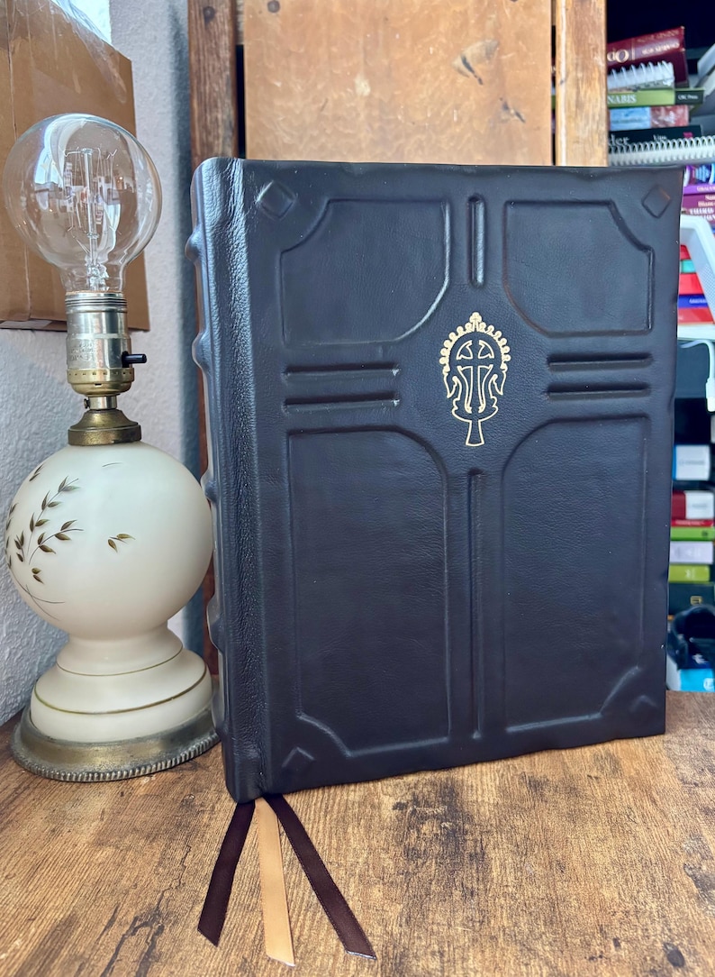 Hand Rebound Ethiopian Bible, Genuine Leather, Book of Enoch, Jubilees, Artisan Bound bild 1