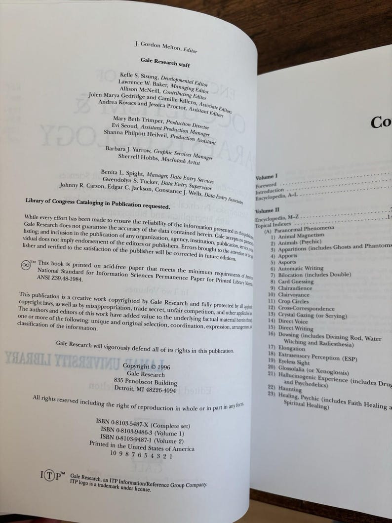 Encyclopedia of occultism & parapsychology vol 1 a–l (1996) gale hardcover. image 7