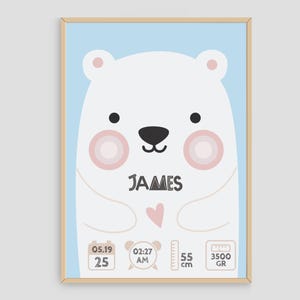 Personalized Newborn Stats Poster - Birth Announcement Printable - Baby Name Wall Art - Digital Nursery Decor - Custom Baby Gift