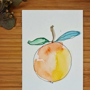 Erfrischende Orange Aquarellkarte, A6